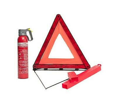 Car Essential Safety Kit Taxi Caravan Motorhome Breakdown Triangle & Extinguisher - Green Flag vGroup