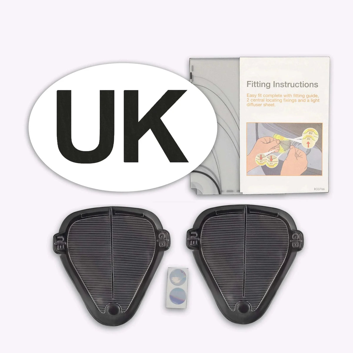 UK Sticker & Headlamp Beam Deflectors - Green Flag vGroup